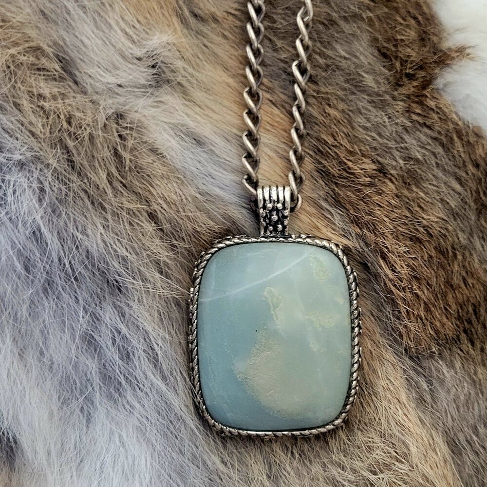Large Larimar Pendant Necklace
